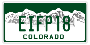 EIFP18  license plate in CO