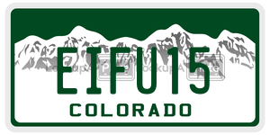 EIFU15  license plate in CO