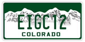 EIGC12  license plate in CO