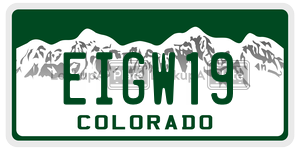 EIGW19  license plate in CO