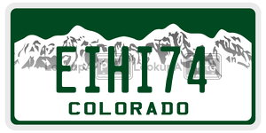 EIHI74  license plate in CO