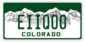 EIIQ00  license plate in CO