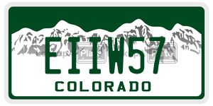 EIIW57  license plate in CO