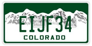 EIJF34  license plate in CO