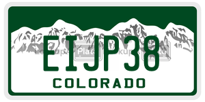 EIJP38  license plate in CO