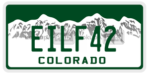 EILF42  license plate in CO