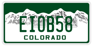 EIOB58  license plate in CO