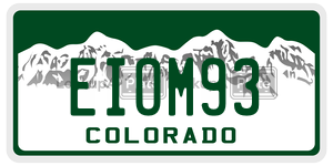 EIOM93  license plate in CO