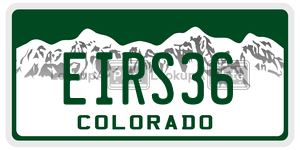 EIRS36 license plate in Colorado