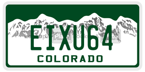 EIXU64  license plate in CO