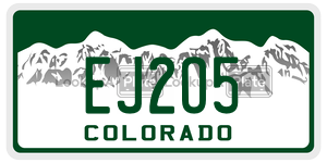 EJ2O5  license plate in CO