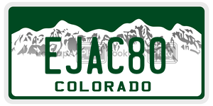 EJAC80  license plate in CO