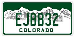 EJBB32  license plate in CO