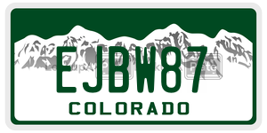EJBW87  license plate in CO