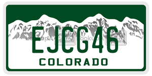 EJCG46  license plate in CO