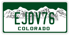 EJDV76  license plate in CO