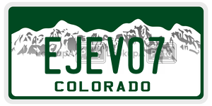EJEV07  license plate in CO