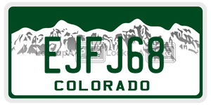 EJFJ68  license plate in CO