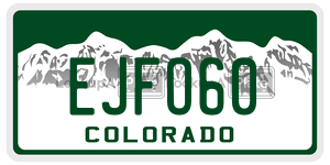 EJFO60  license plate in CO