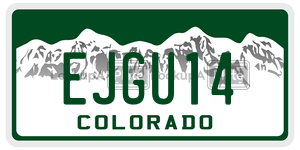 EJGU14  license plate in CO