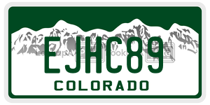 EJHC89  license plate in CO