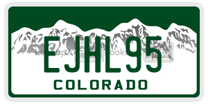 EJHL95  license plate in CO