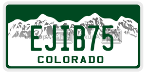 EJIB75  license plate in CO
