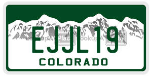 EJJL19  license plate in CO
