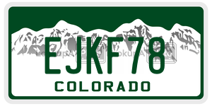 EJKF78  license plate in CO