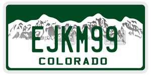 EJKM99  license plate in CO