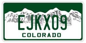 EJKX09 license plate in Colorado
