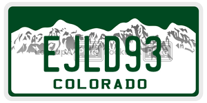 EJLD93 license plate in Colorado