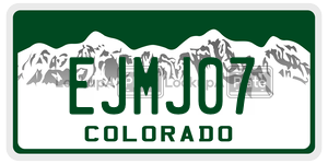 EJMJ07  license plate in CO