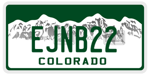 EJNB22  license plate in CO