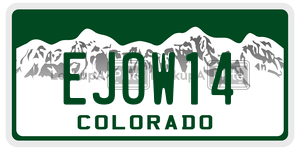 EJOW14  license plate in CO