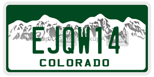 EJQW14  license plate in CO