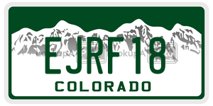 EJRF18 license plate in Colorado