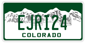 EJRI24 license plate in Colorado
