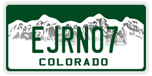 EJRN07  license plate in CO