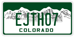 EJTH07  license plate in CO