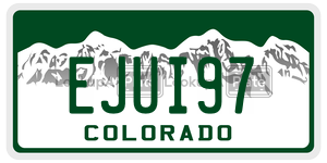 EJUI97  license plate in CO
