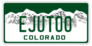 EJUT00  license plate in CO