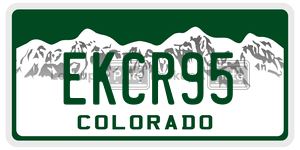 EKCR95  license plate in CO