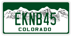 EKNB45  license plate in CO