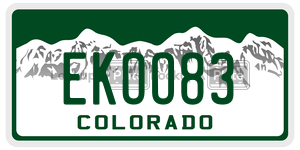 EKOO83  license plate in CO