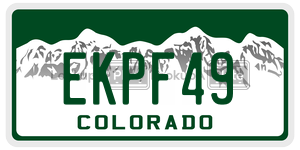 EKPF49  license plate in CO