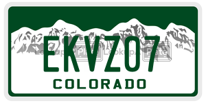 EKVZ07  license plate in CO