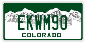 EKWM90  license plate in CO