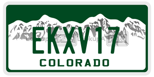EKXV17  license plate in CO