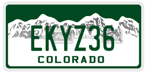 EKYZ36  license plate in CO